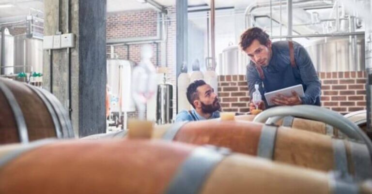 men in winery