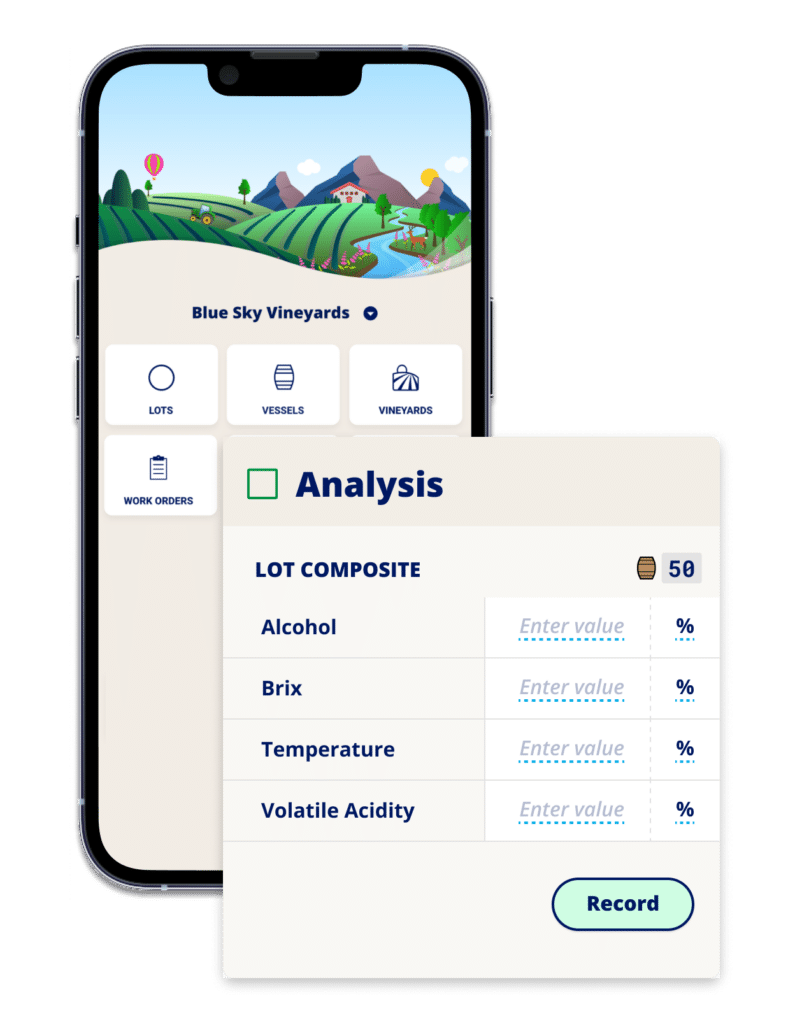 manage winery lab analysis and management